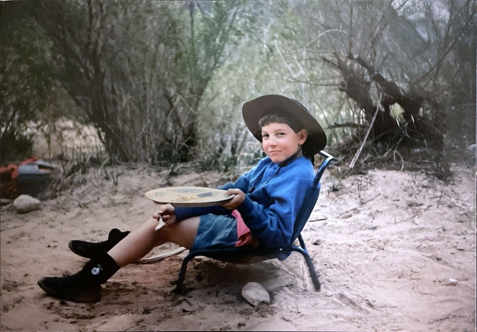 Brett as a kid, camping
